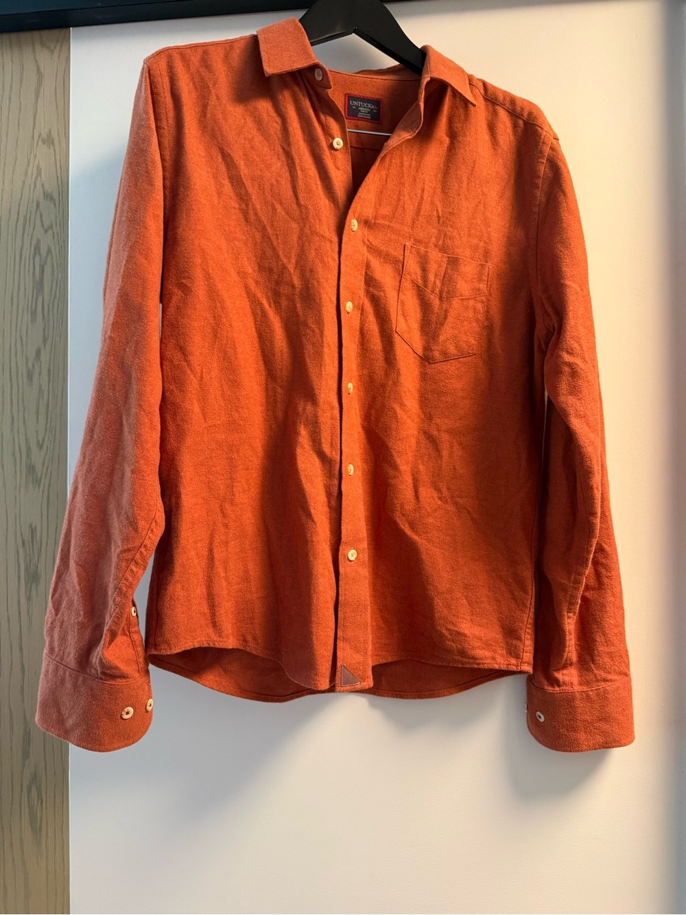 UNTUCKit Orange  Flannel Long Sleeve Button-down Slim Fit  Size M